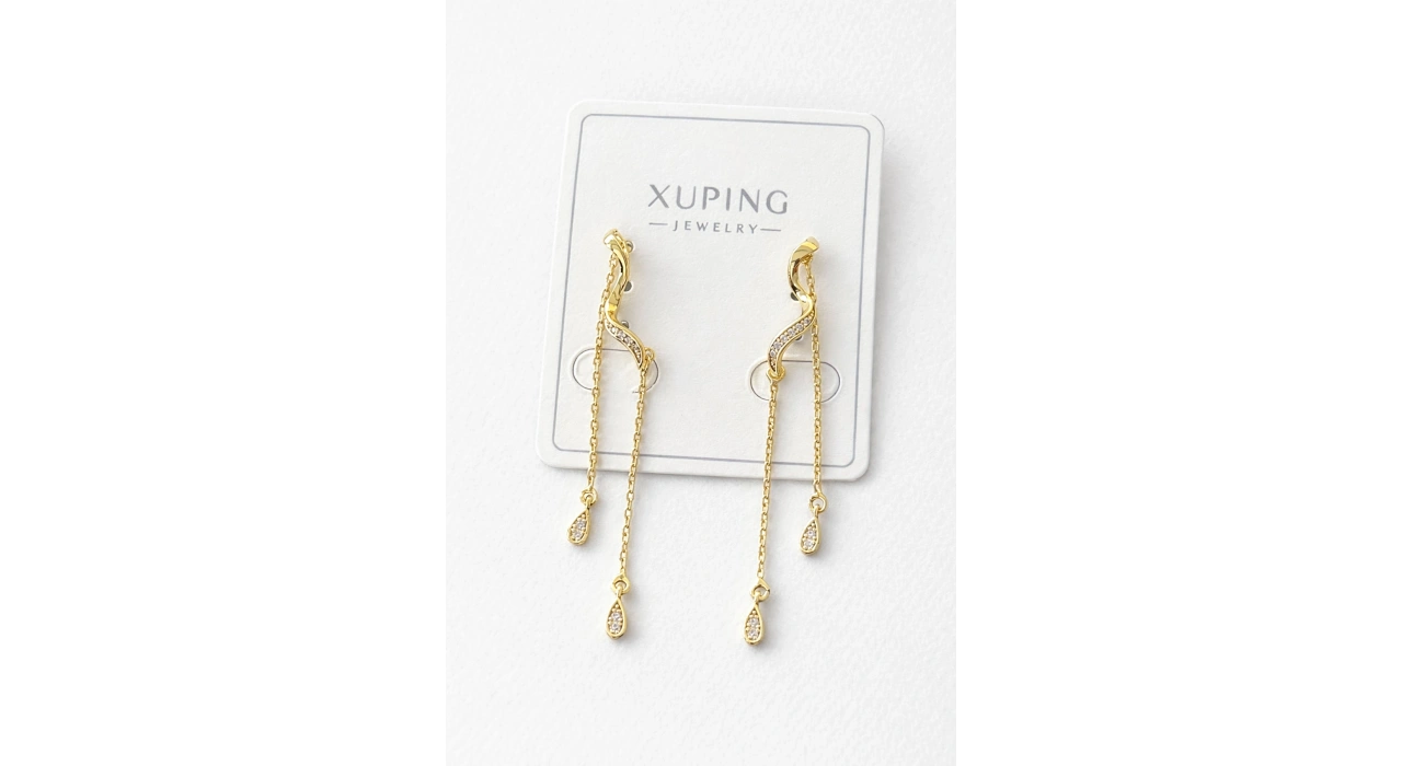 Altın Renk 14K Altın Kaplama Sallantılı Xuping Küpe (Çift)