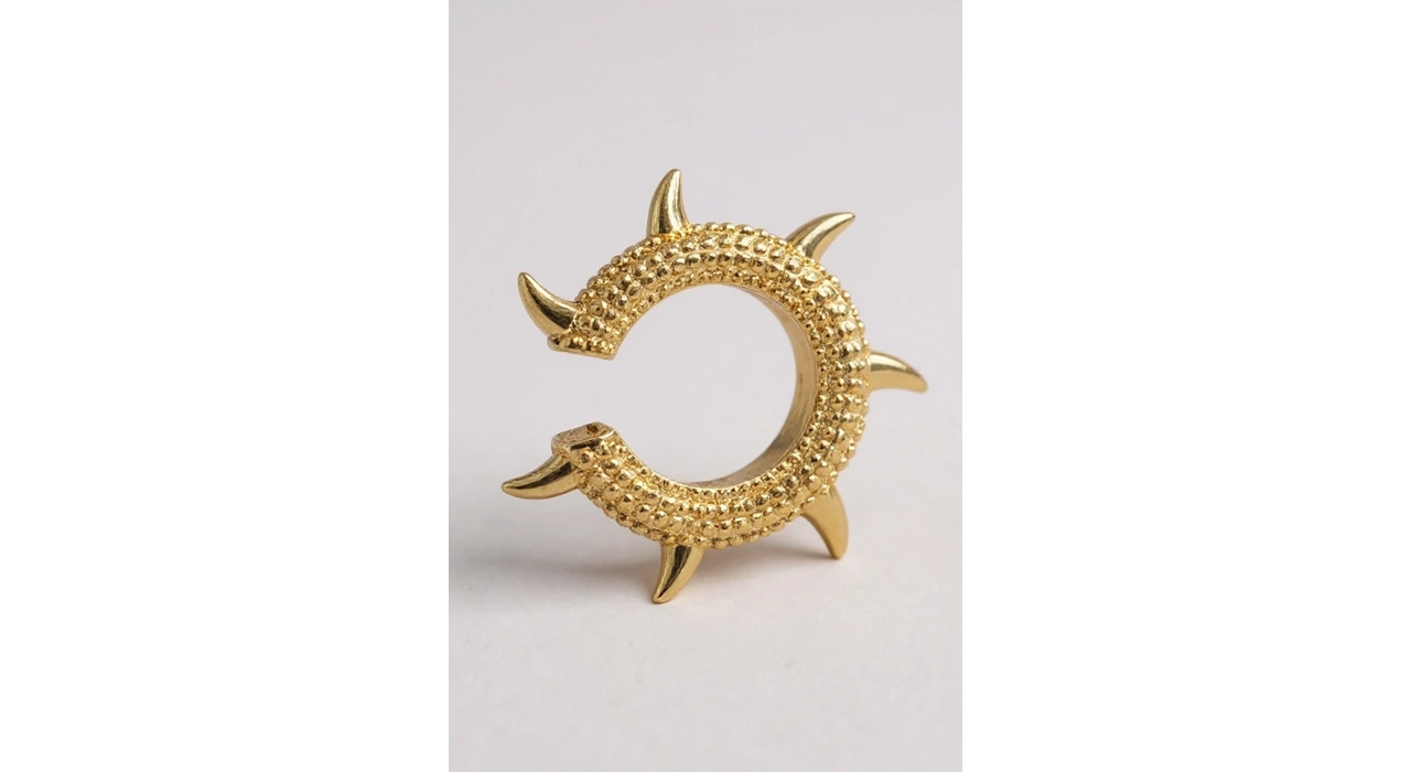 Altın Renk 14K Altın Kaplama TX Ear Cuff (Tek)