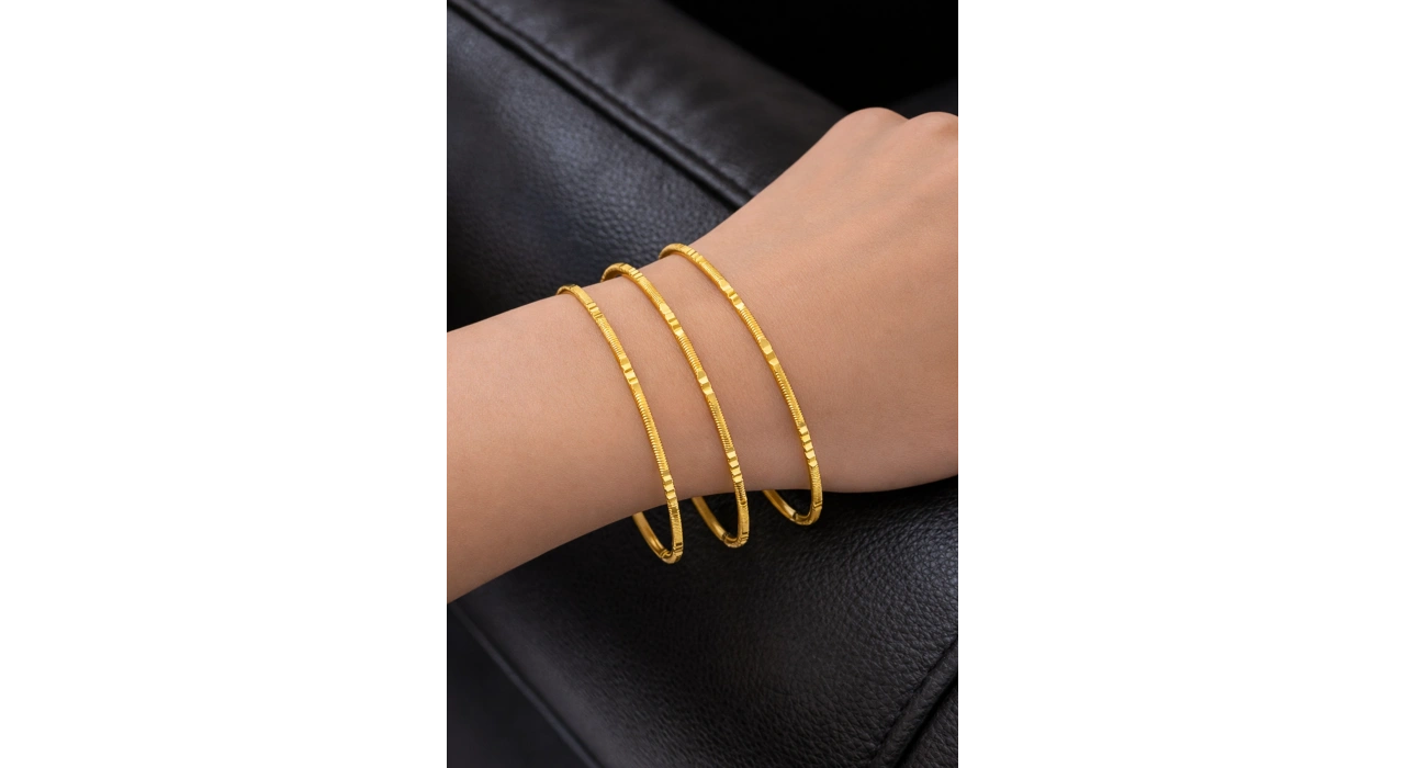 Altın Renk 3lü Çelik Ajda Bilezik