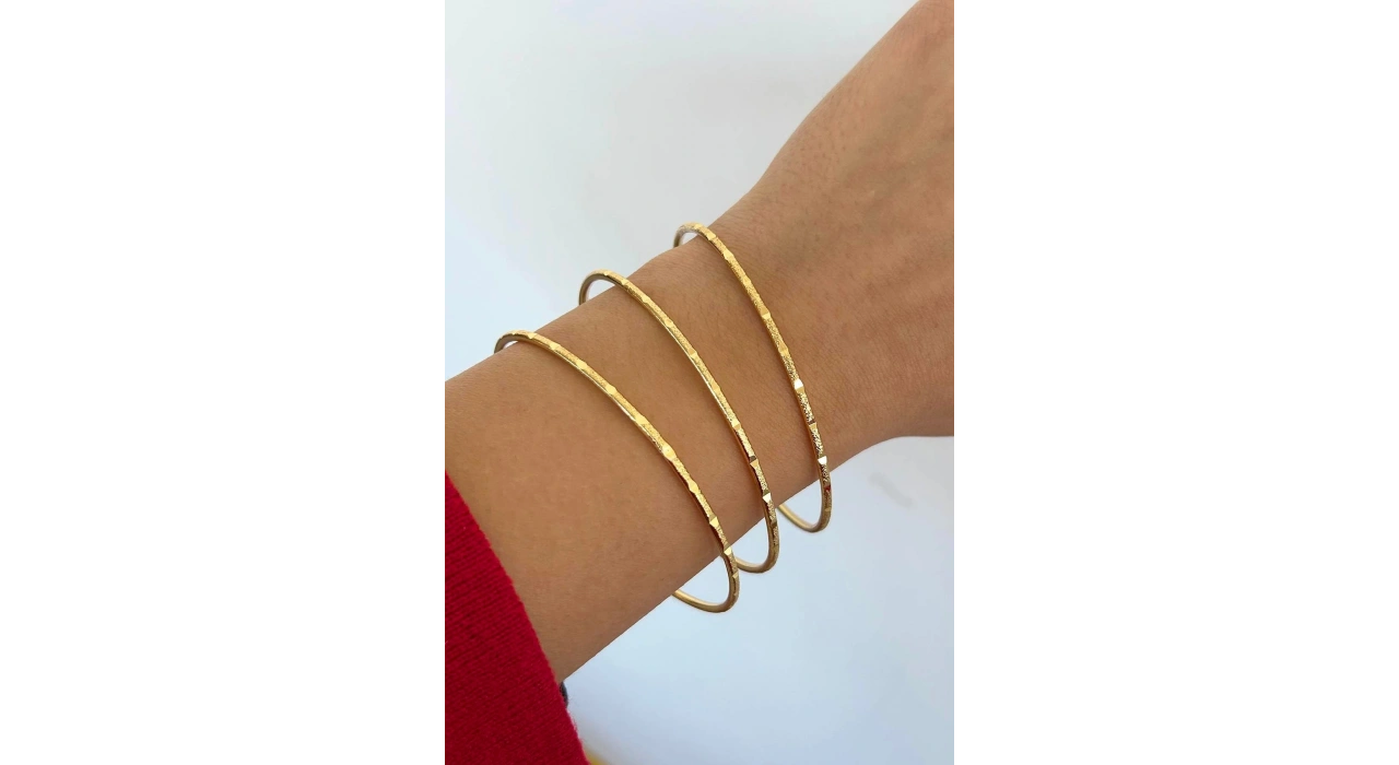 Altın Renk 3lü Çelik Ajda Bilezik