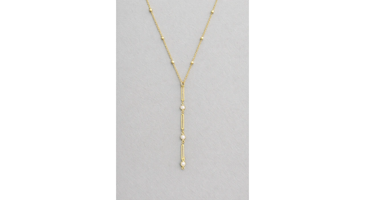 Altın Renk İnci Figürlü Çelik Y Kolye