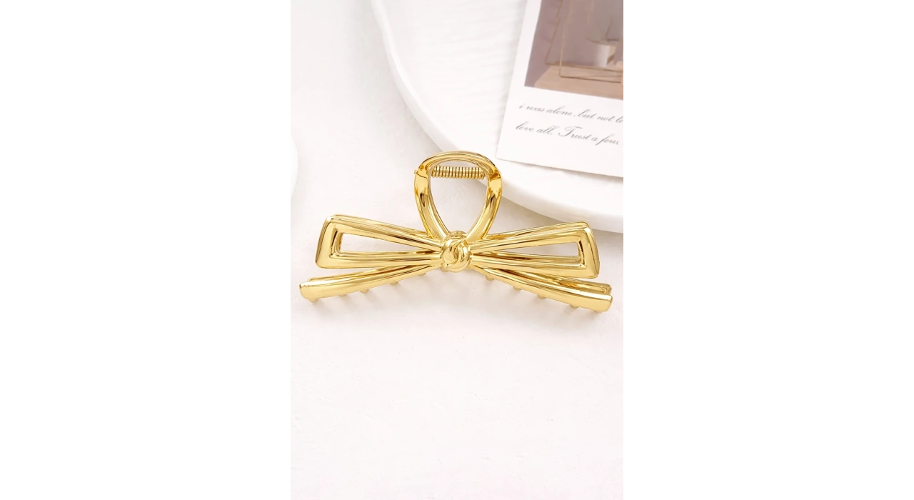 Altın Renk Kurdele Figürlü Metal  Mandal Toka