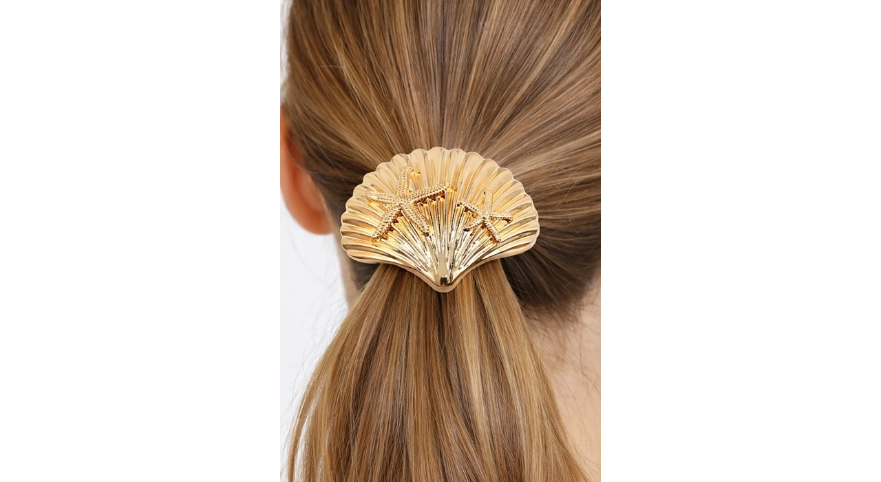 Altın Renk Metal Midye Figürlü  Toka