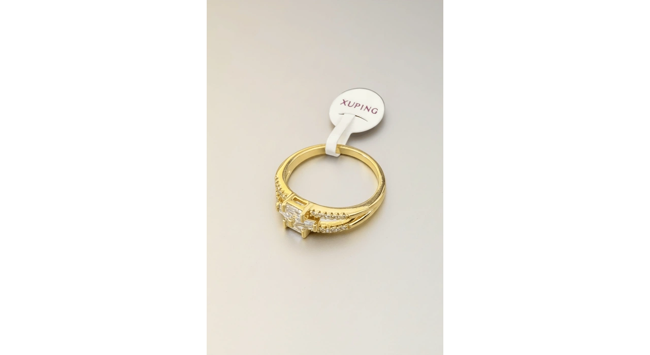 Altın Renk Taş Detaylı 10 Numara Xuping Yüzük