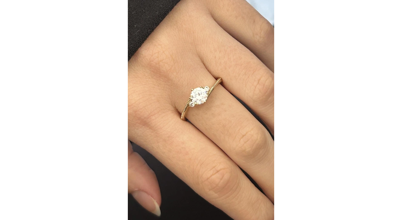 Altın Renk Taş Detaylı 9 Numara Xuping Yüzük