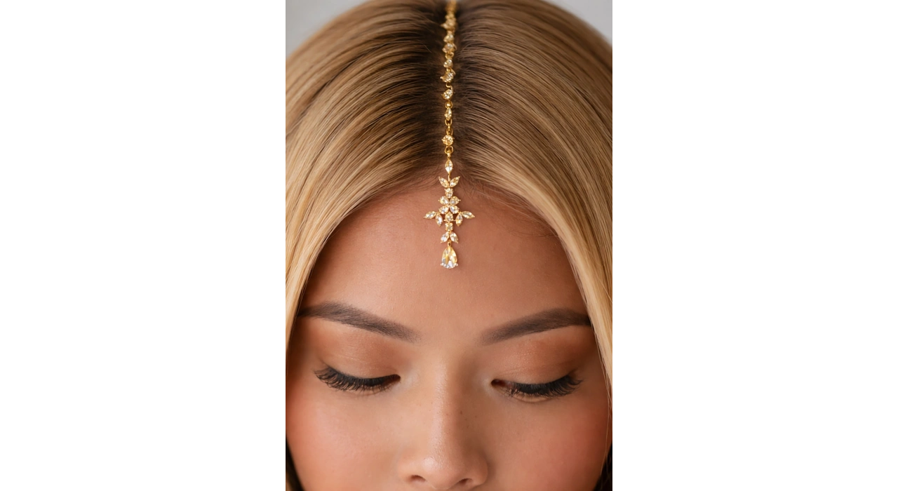 Altın Renk Taş Detaylı Saç Aksesuarı