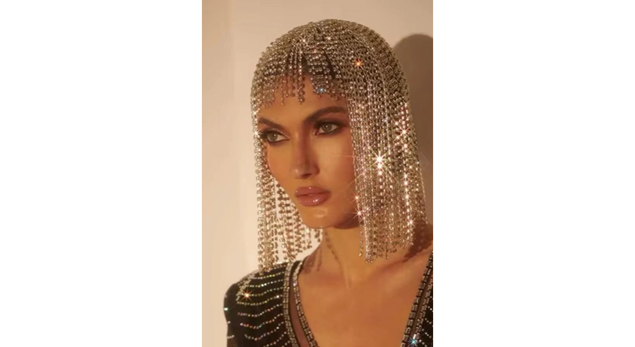 Altın Renk Taş Detaylı Saç Aksesuarı/Kına Aksesuarı