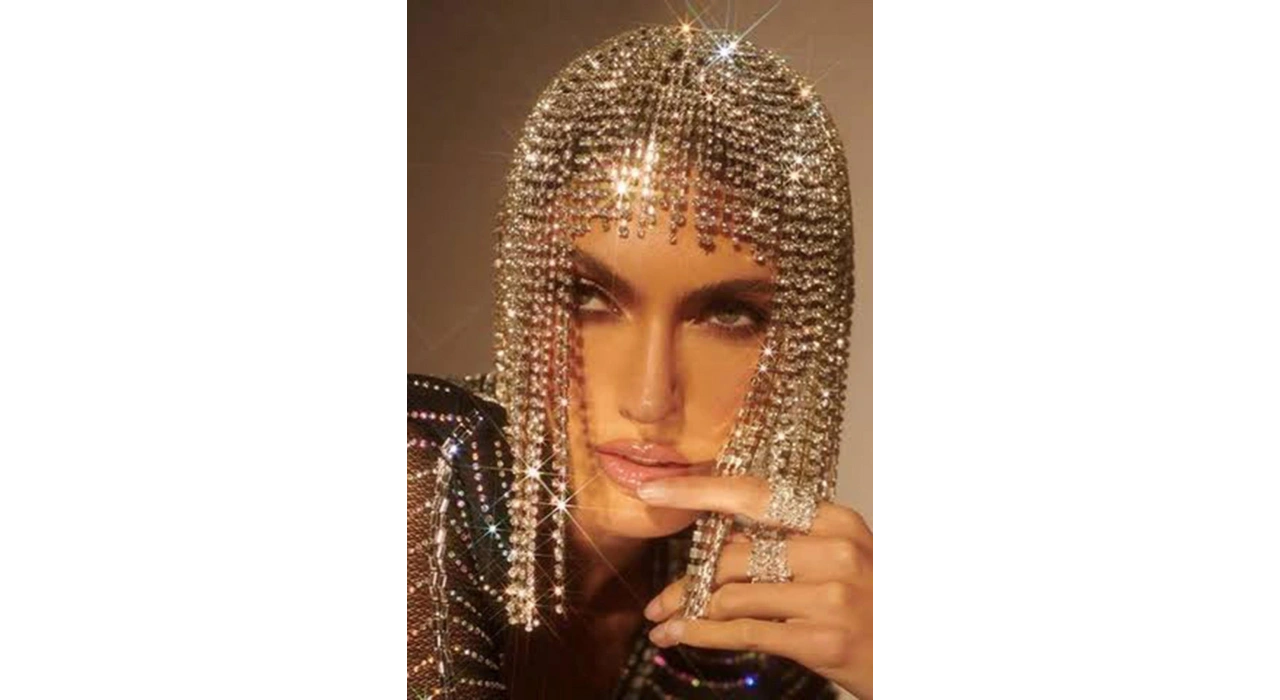 Altın Renk Taş Detaylı Saç Aksesuarı/Kına Aksesuarı