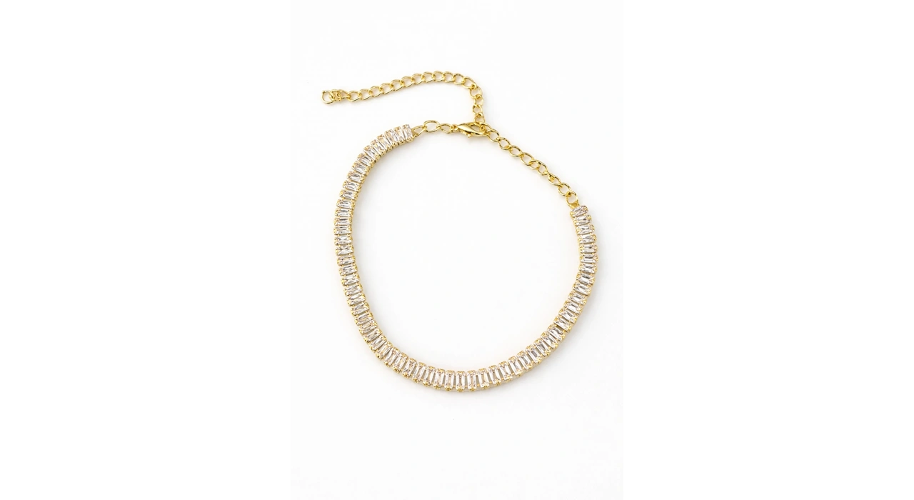 Altın Renk Taş Detaylı Tasarım Halhal