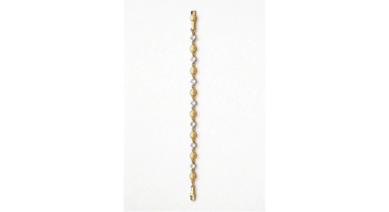 Altın Renk Taşlı 14K Altın Kaplama CM Bileklik