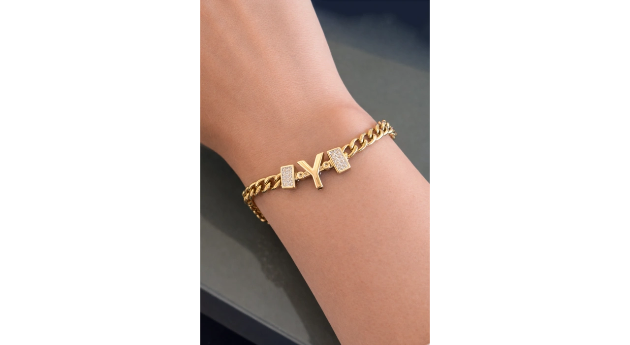Altın Renk Y Harf Çelik Bileklik