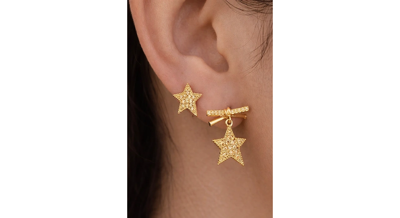 Altın Renk Yıldız Figürlü 14K Altın Kaplama Xuping  Küpe (Çift)