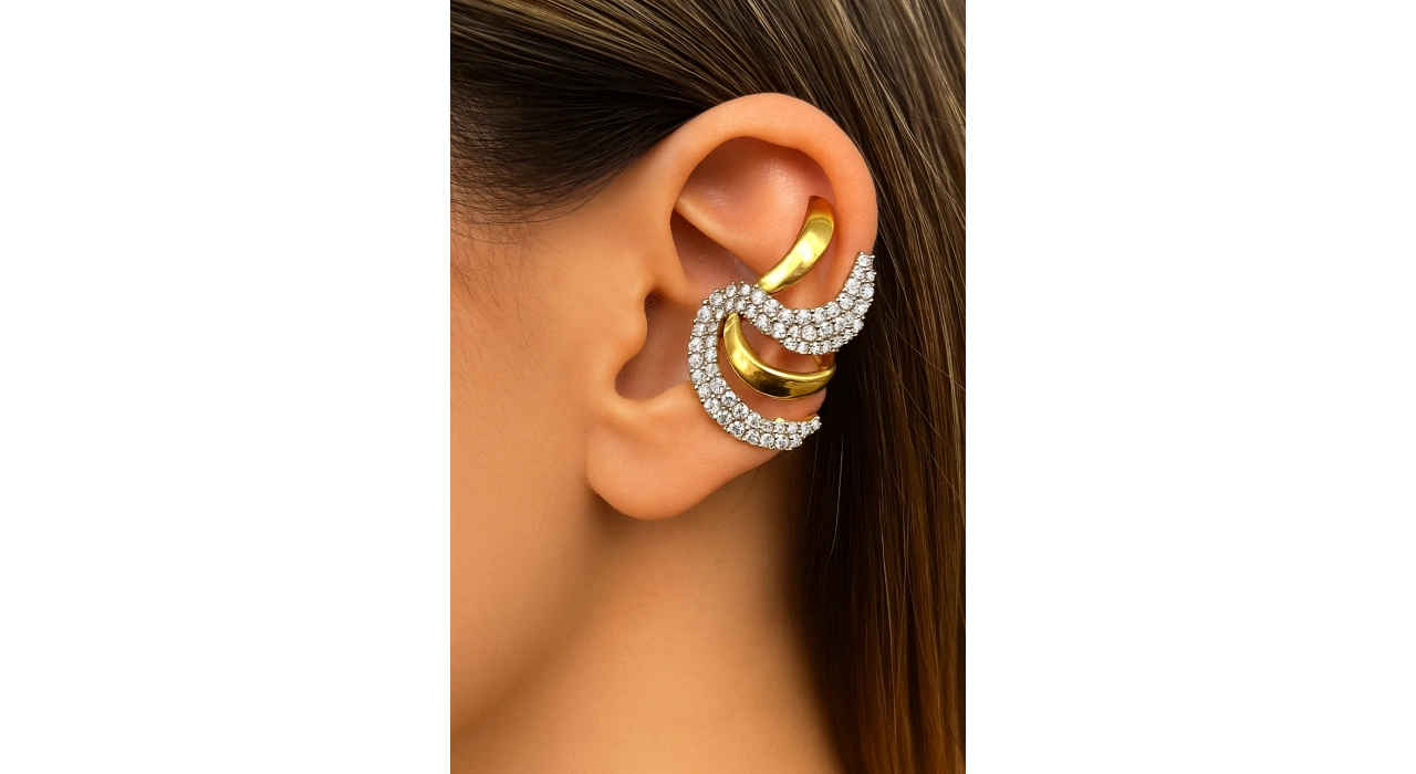 Altın Ve Gümüş Renk Kulak Aksesuarı (Tek)