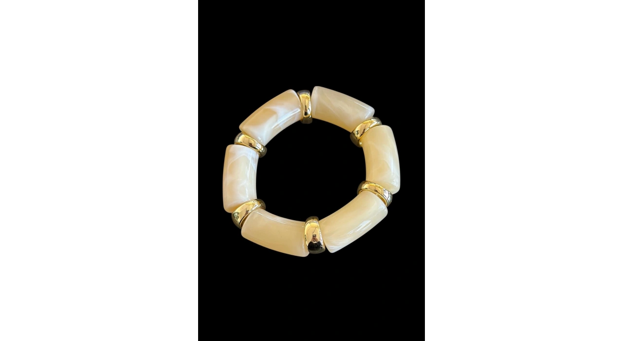 Bej Renk Boncuklu Bileklik