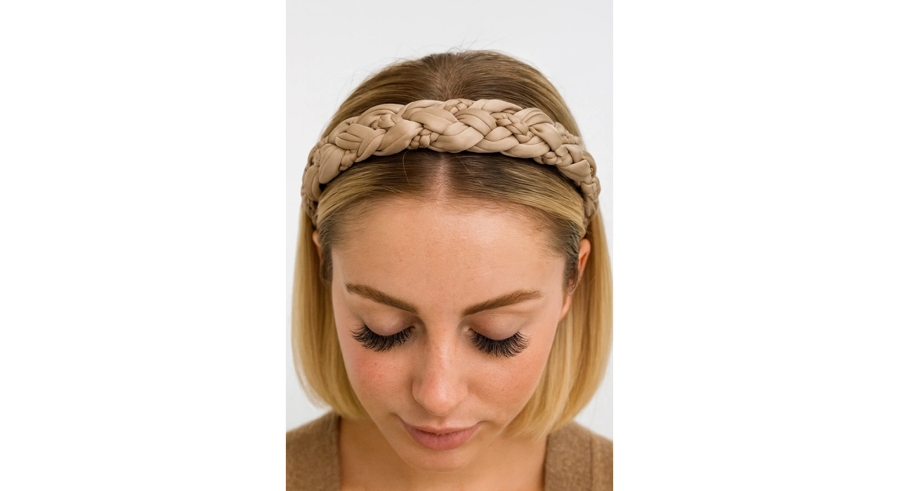 Bej Renk Örgü Detaylı Taç