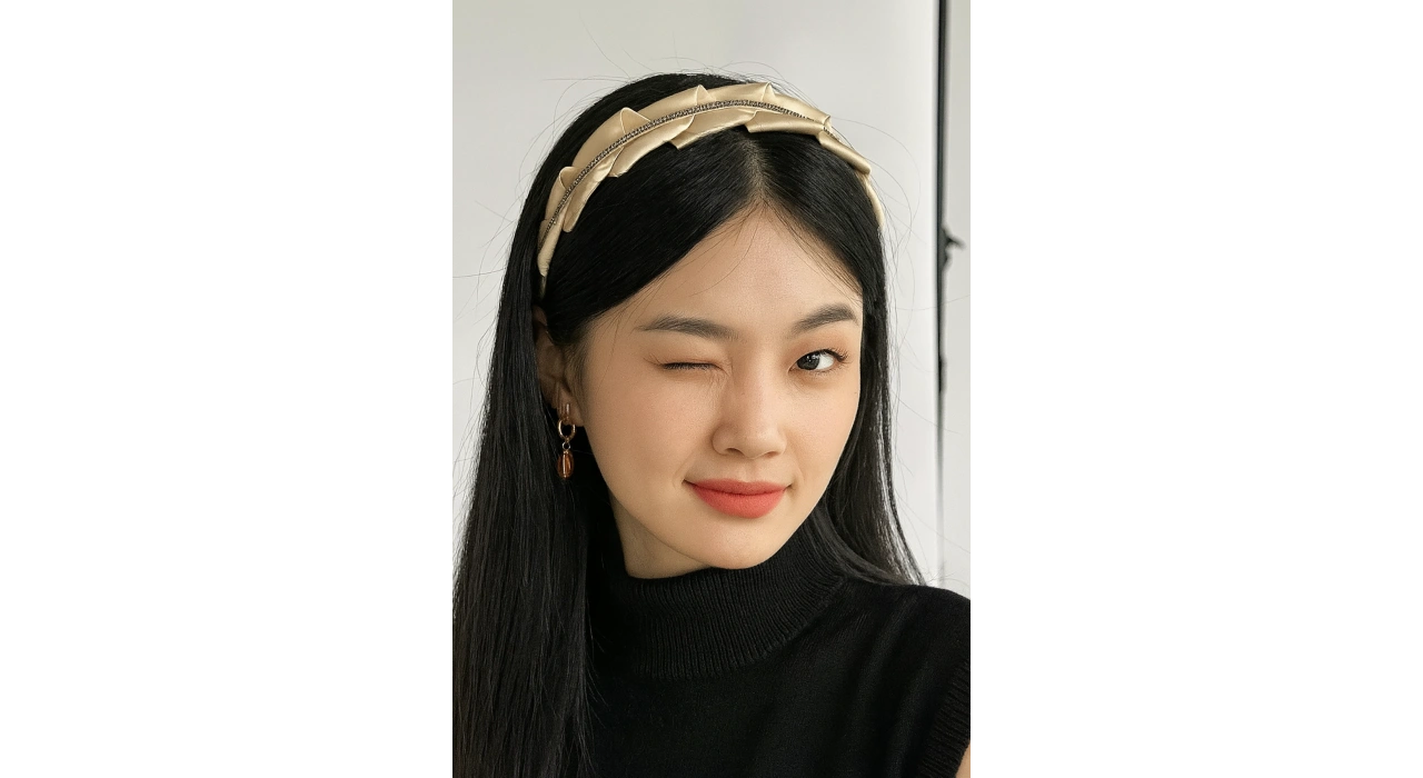 Bej Renk Taş Detaylı Taç