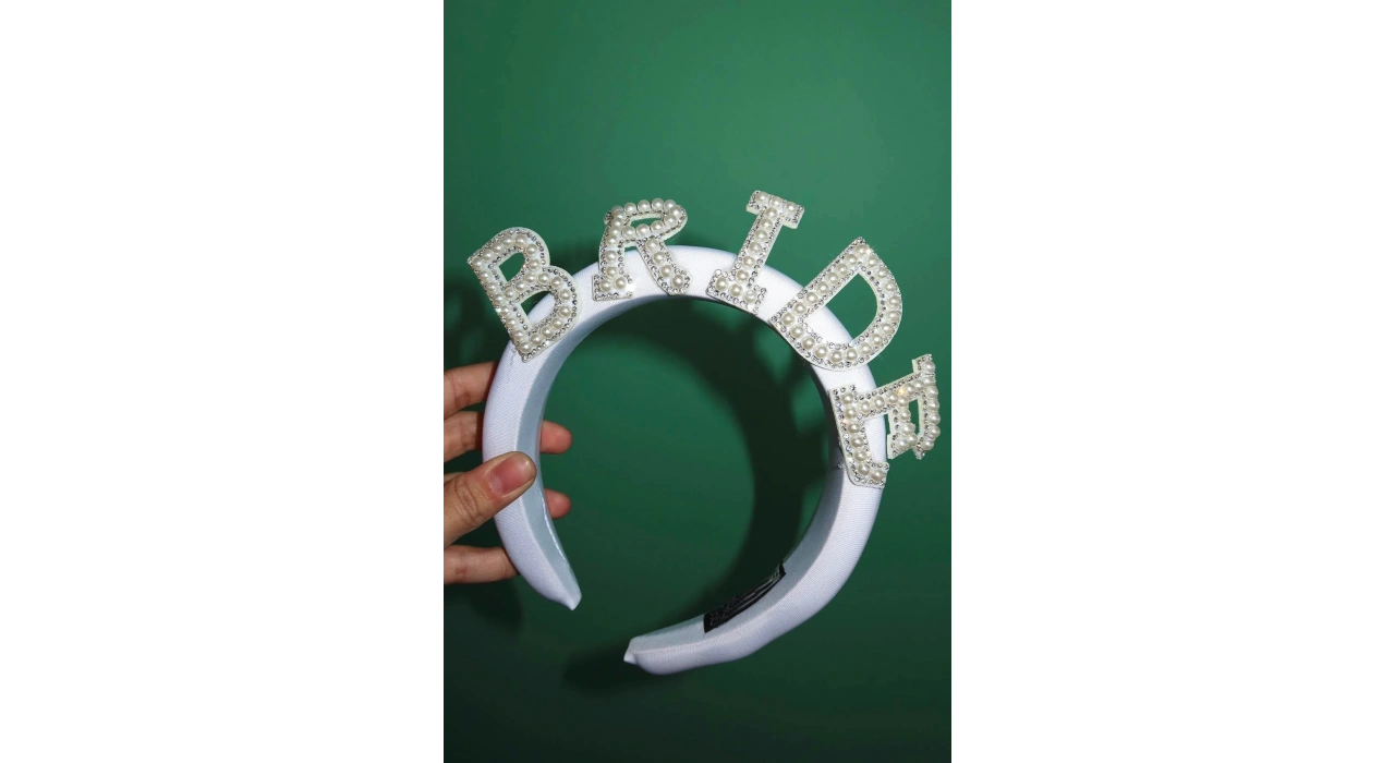 Beyaz Renk Bride Yazılı Bekarlığa Veda Bride Tacı