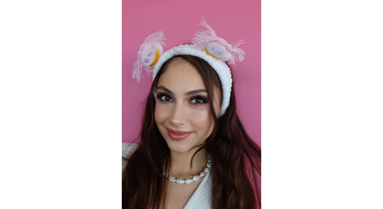 Beyaz Renk Canavar Figürlü Peluş Saç Bandı