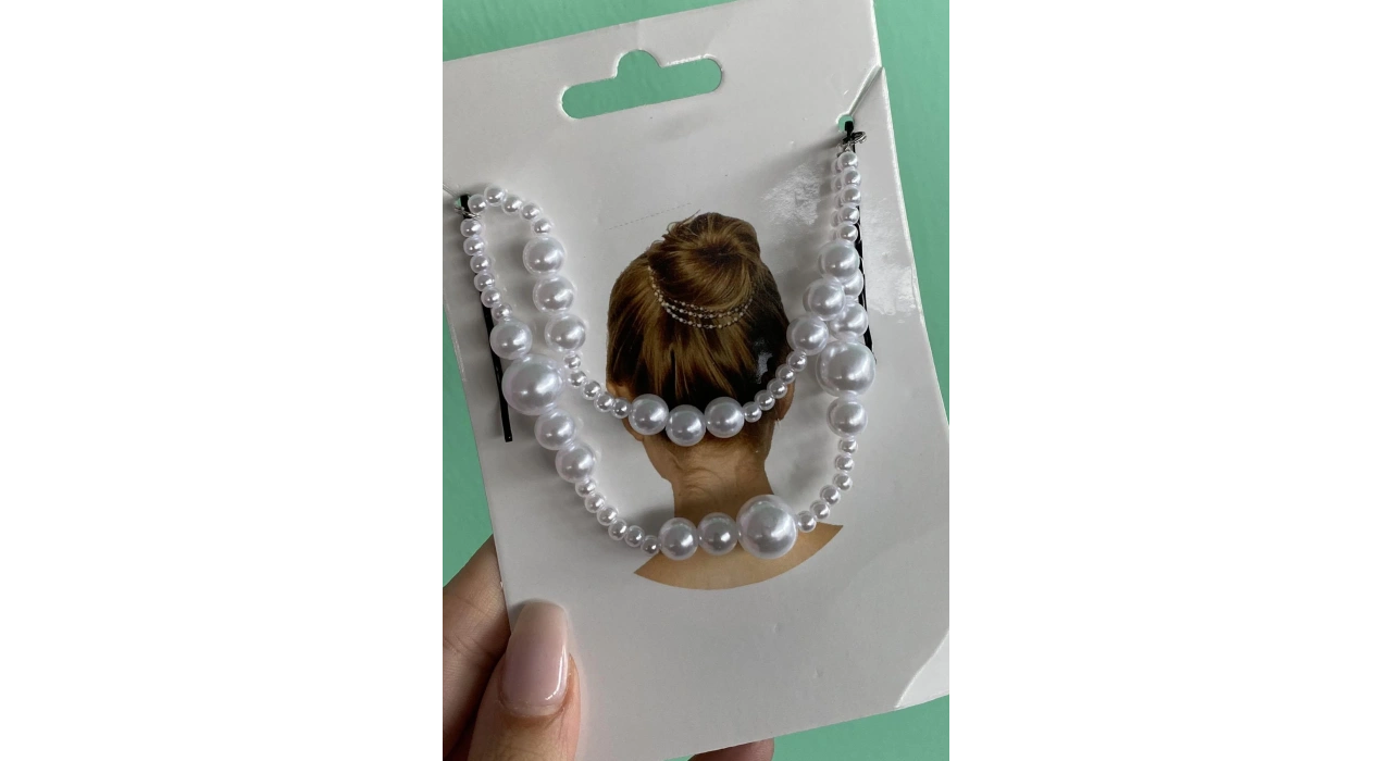 Beyaz Renk İnci Detaylı Saç Aksesuarı