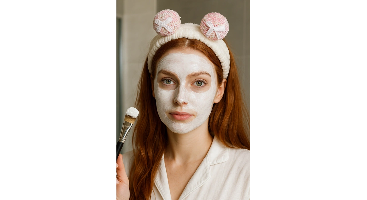 Beyaz Renk Kurdele Detaylı Peluş Saç Bandı