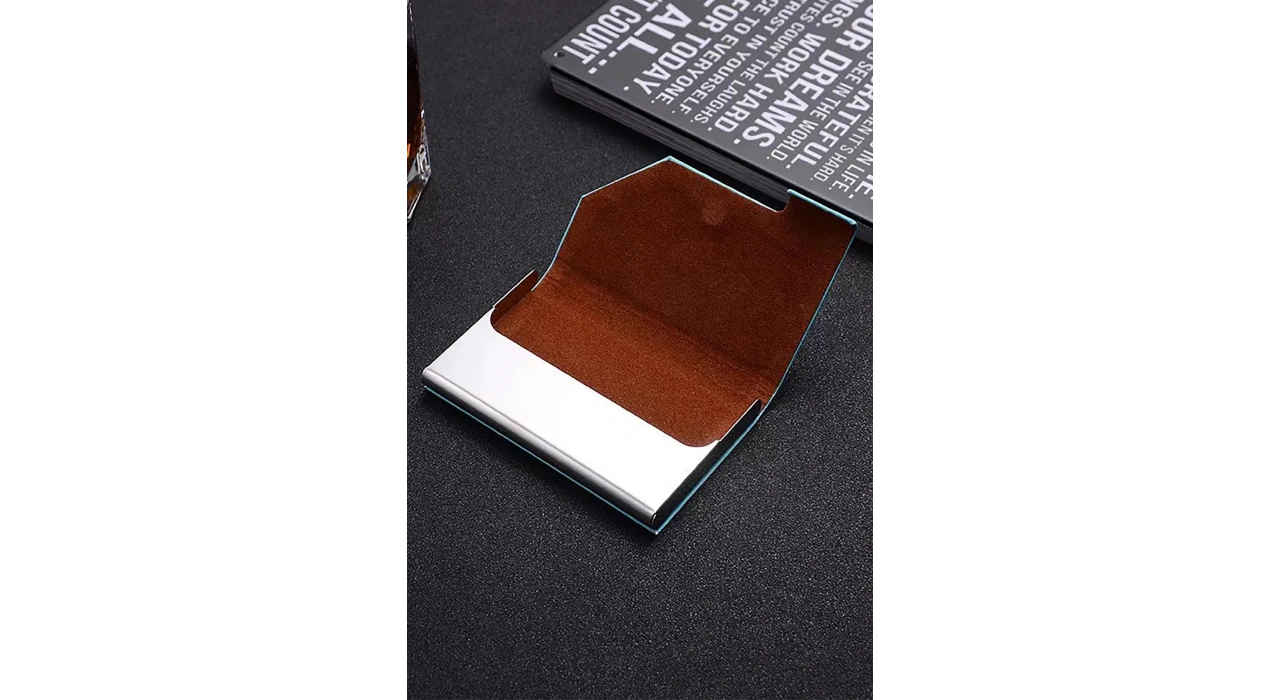 Bordo Renk Metal Cüzdan/Kartlık