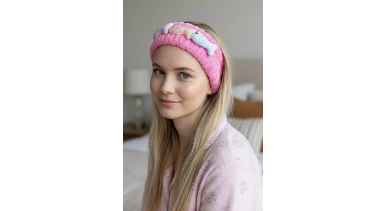 Fuşya Renk Balık Figürlü Peluş Saç Bandı