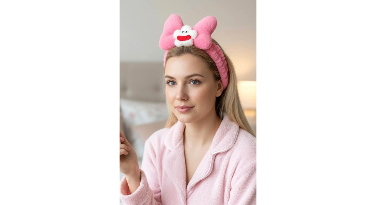 Fuşya Renk Canavar Figürlü Peluş Saç Bandı