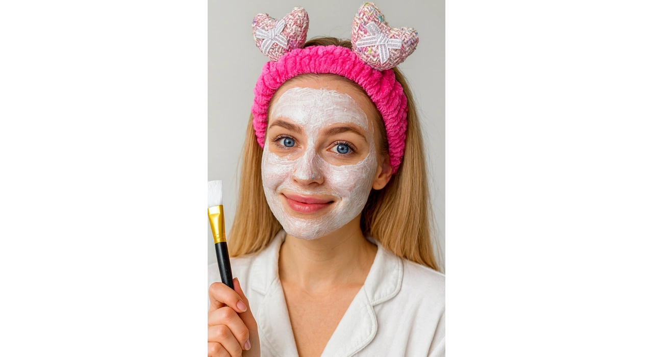 Fuşya Renk Kalp Figürlü Peluş Saç Bandı