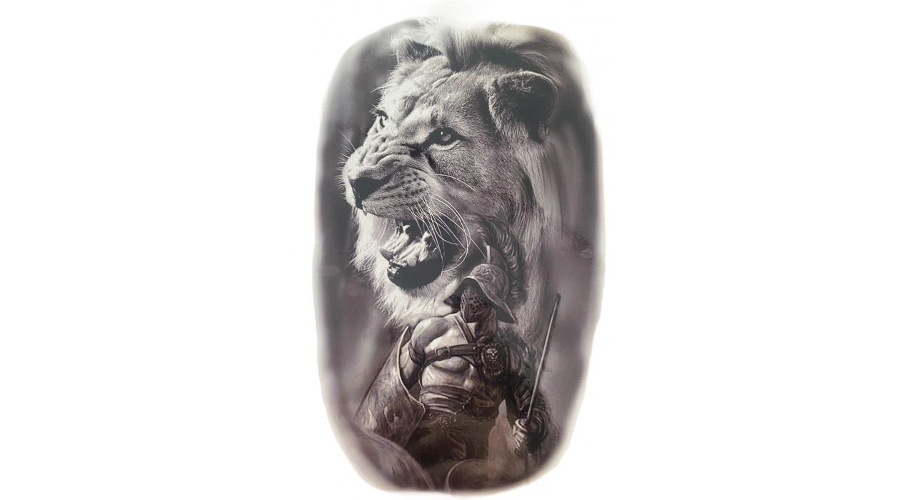 Geçici Aslan Figürlü Dövme Tattoo