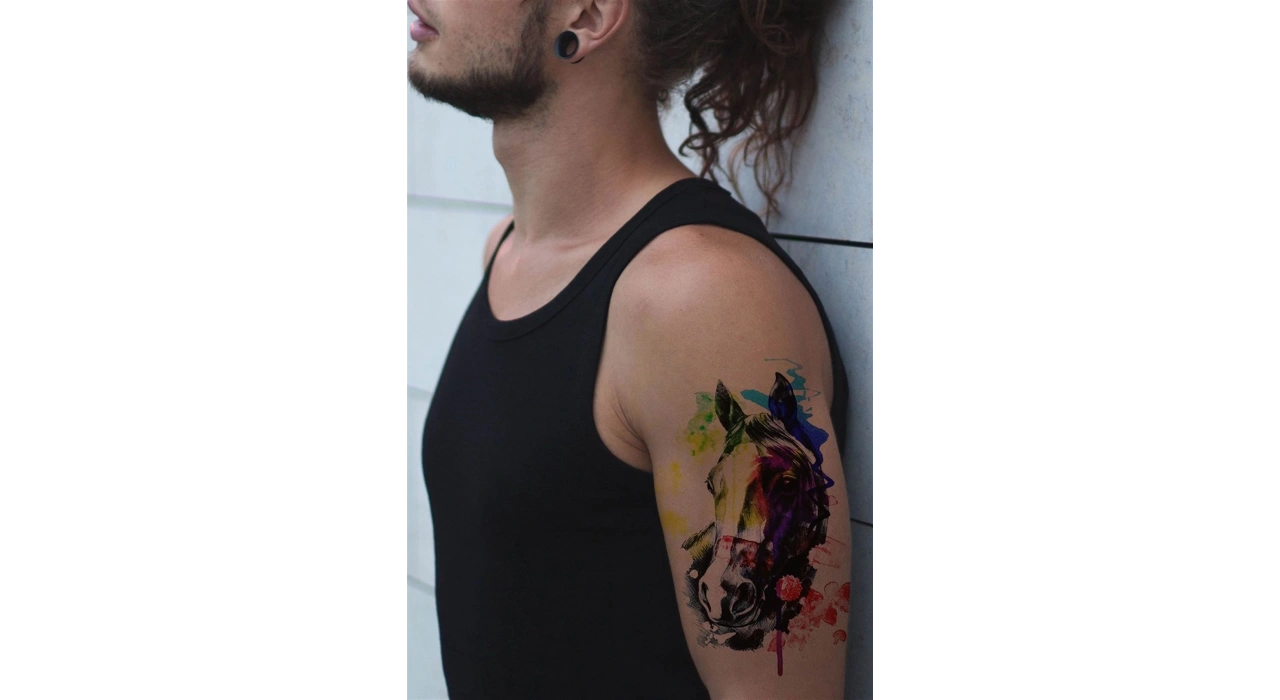 Geçici At Kafası Dövme Tattoo