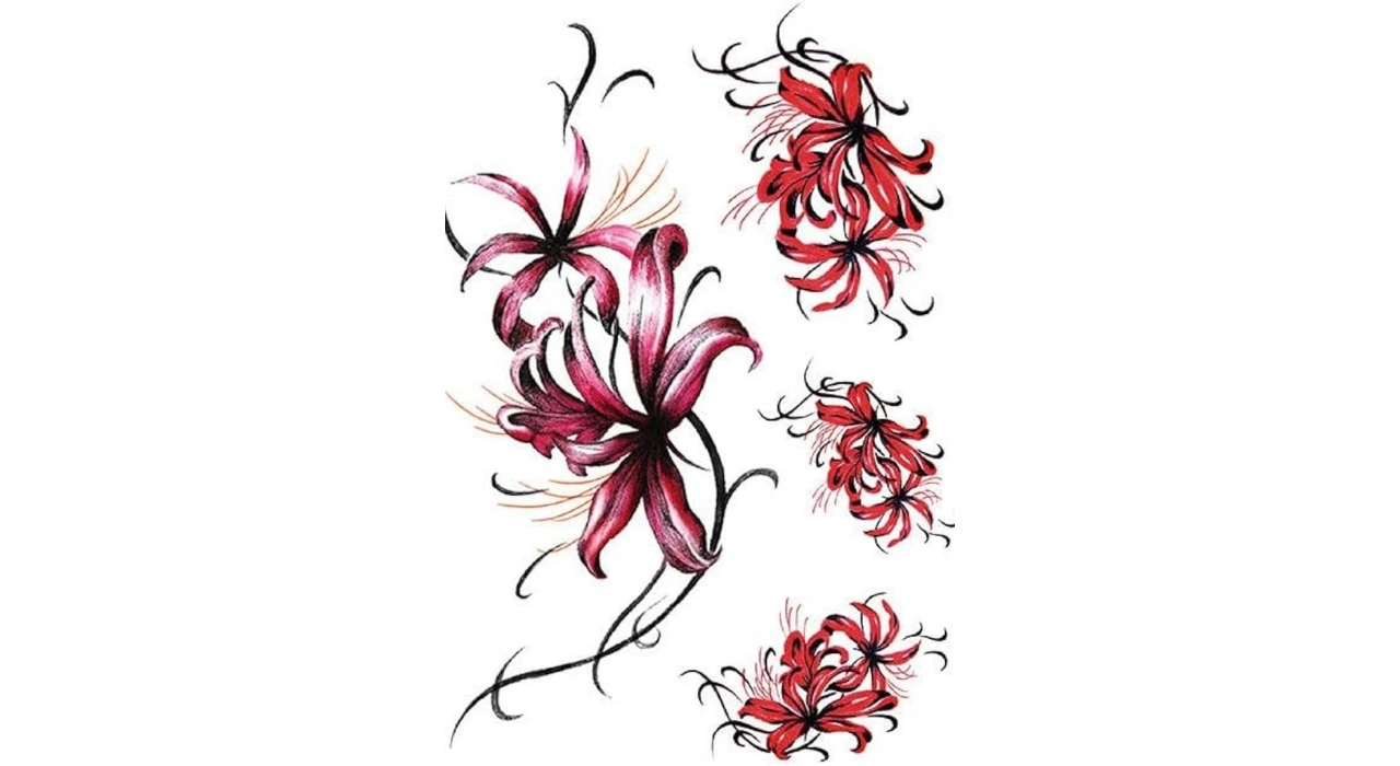 Geçici Çiçek Figürlü Dövme Tattoo