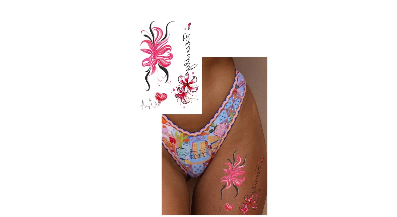 Geçici Çiçek Figürlü Dövme Tattoo