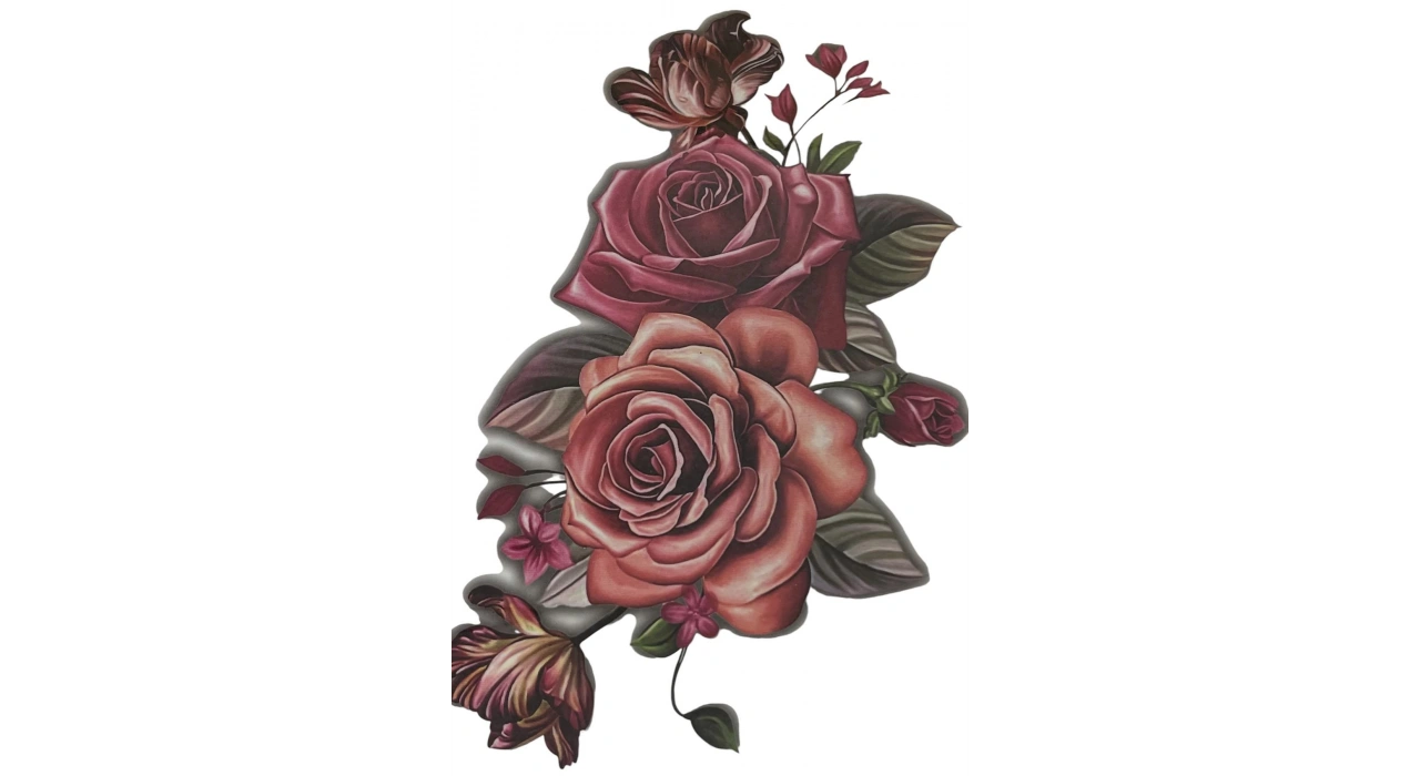 Geçici Gül Figürlü Dövme Tattoo