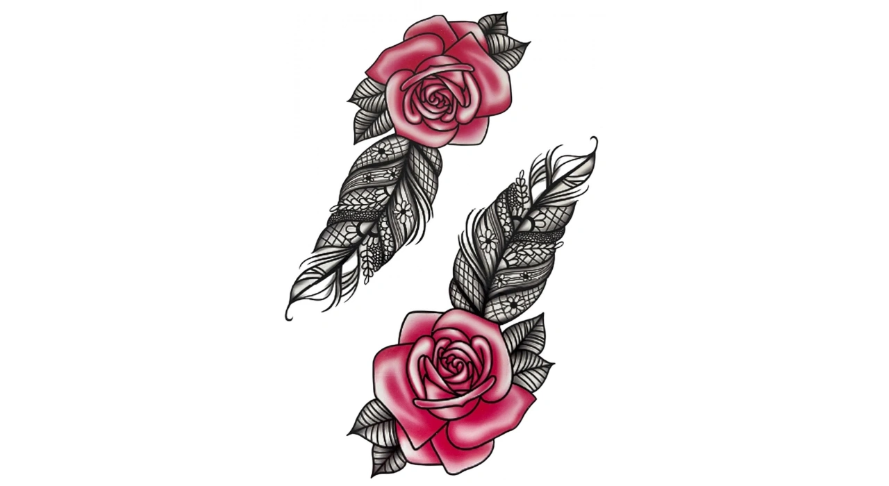 Geçici Gül Figürlü Dövme Tattoo