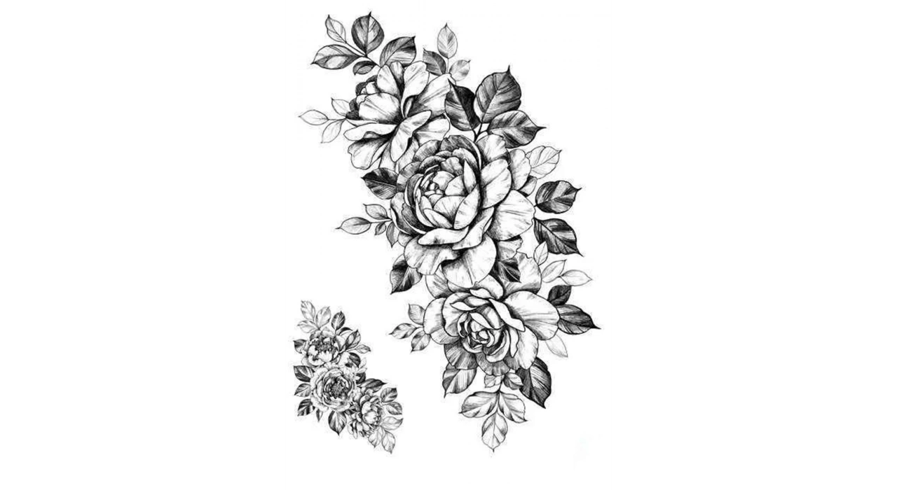 Geçici Gül Figürlü Dövme Tattoo