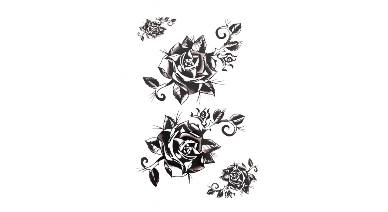 Geçici Gül Figürlü Dövme Tattoo