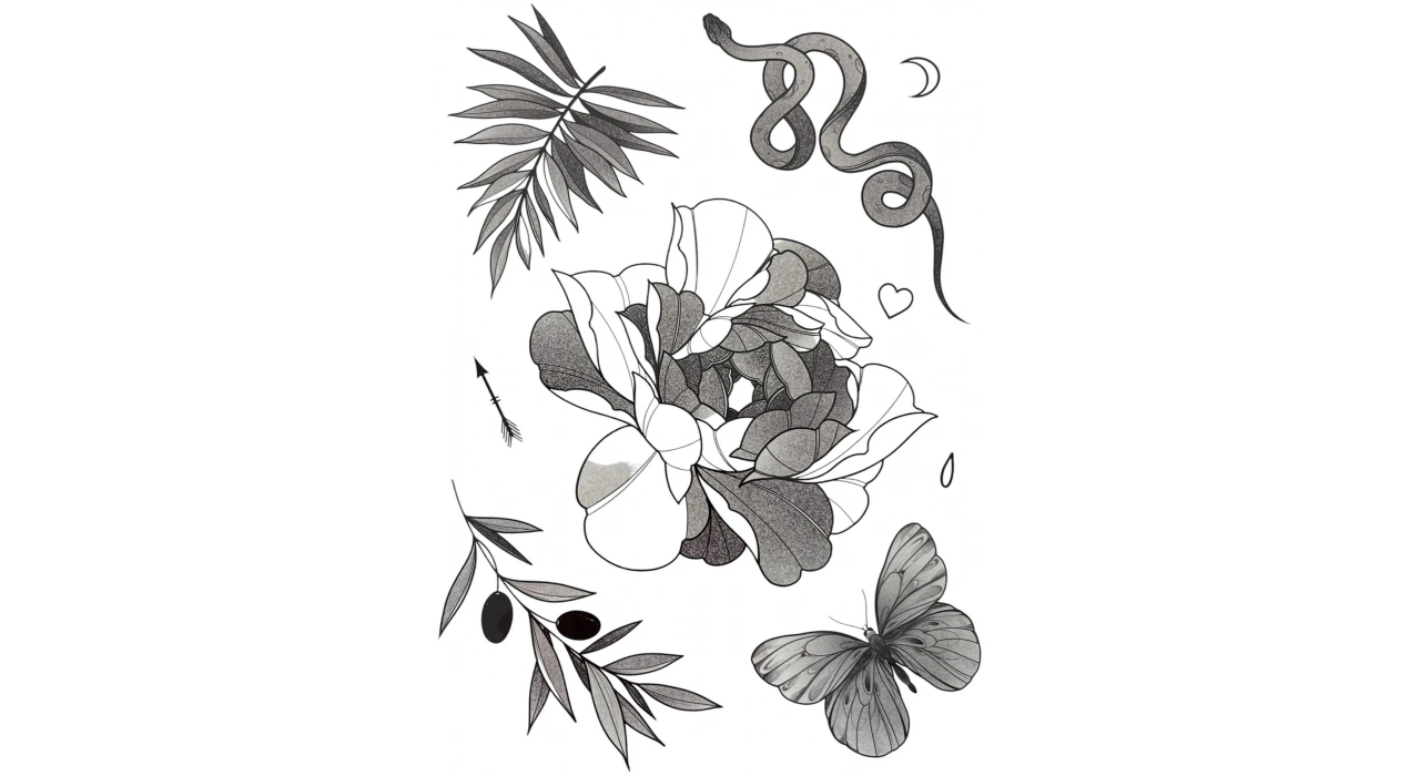 Geçici Karışık Figürlü Dövme Tattoo