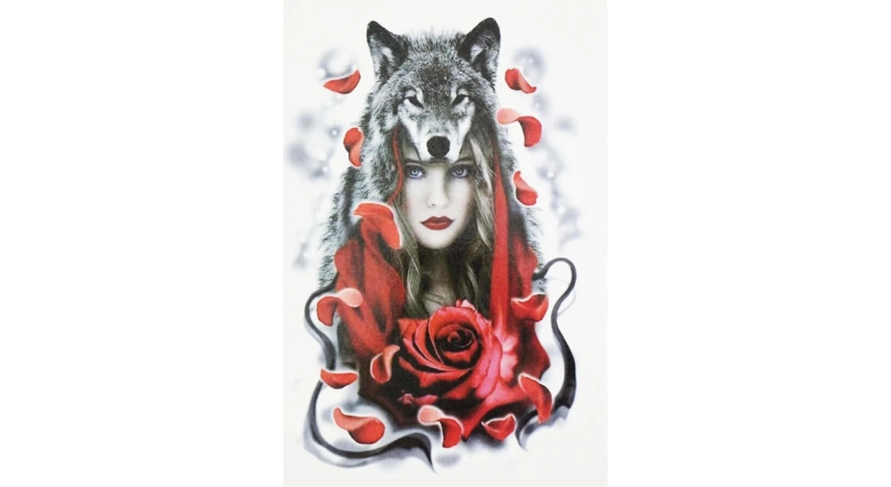 Geçici Kurt Ve Kadın Dövme Tattoo