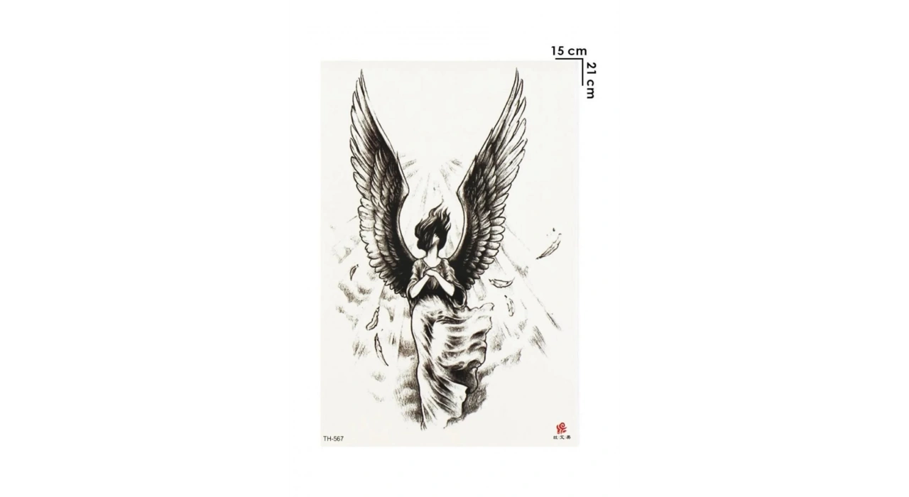 Geçici Melek Figürlü Dövme Tattoo