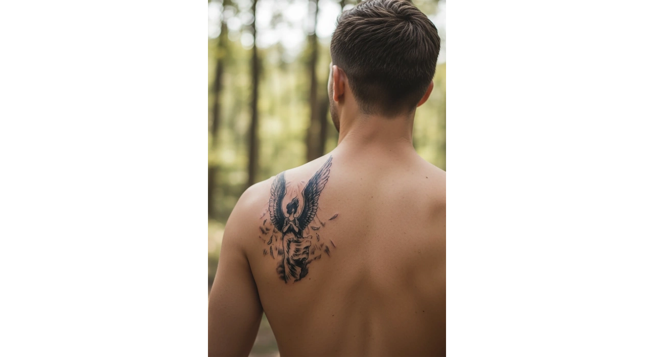Geçici Melek Figürlü Dövme Tattoo