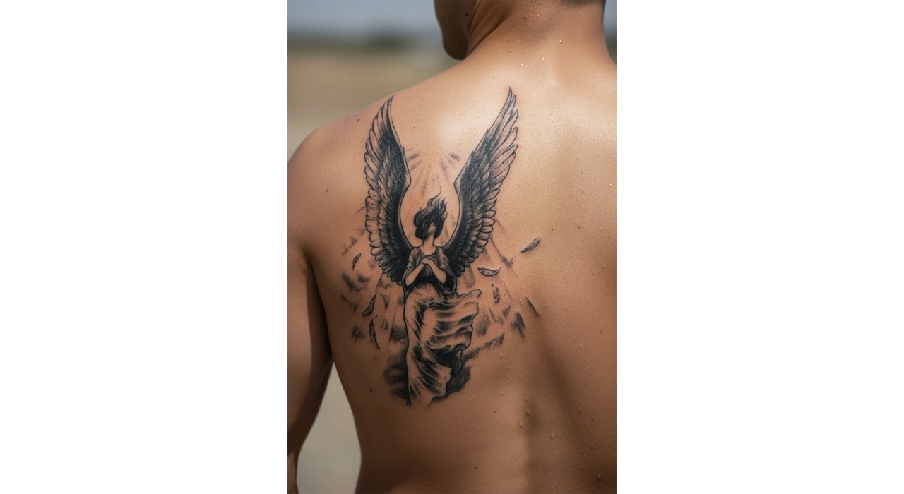 Geçici Melek Figürlü Dövme Tattoo