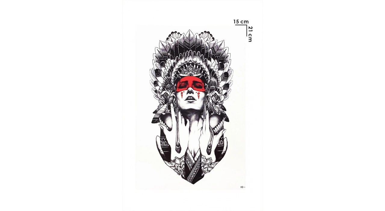 Gerçekçi Geçici Kızıldereli Kadın Dövme Tattoo