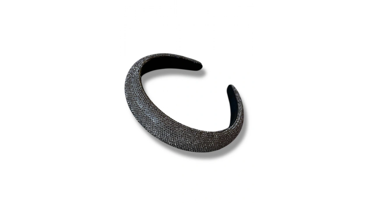 Gri Renk Kristal Taş Detaylı Taç