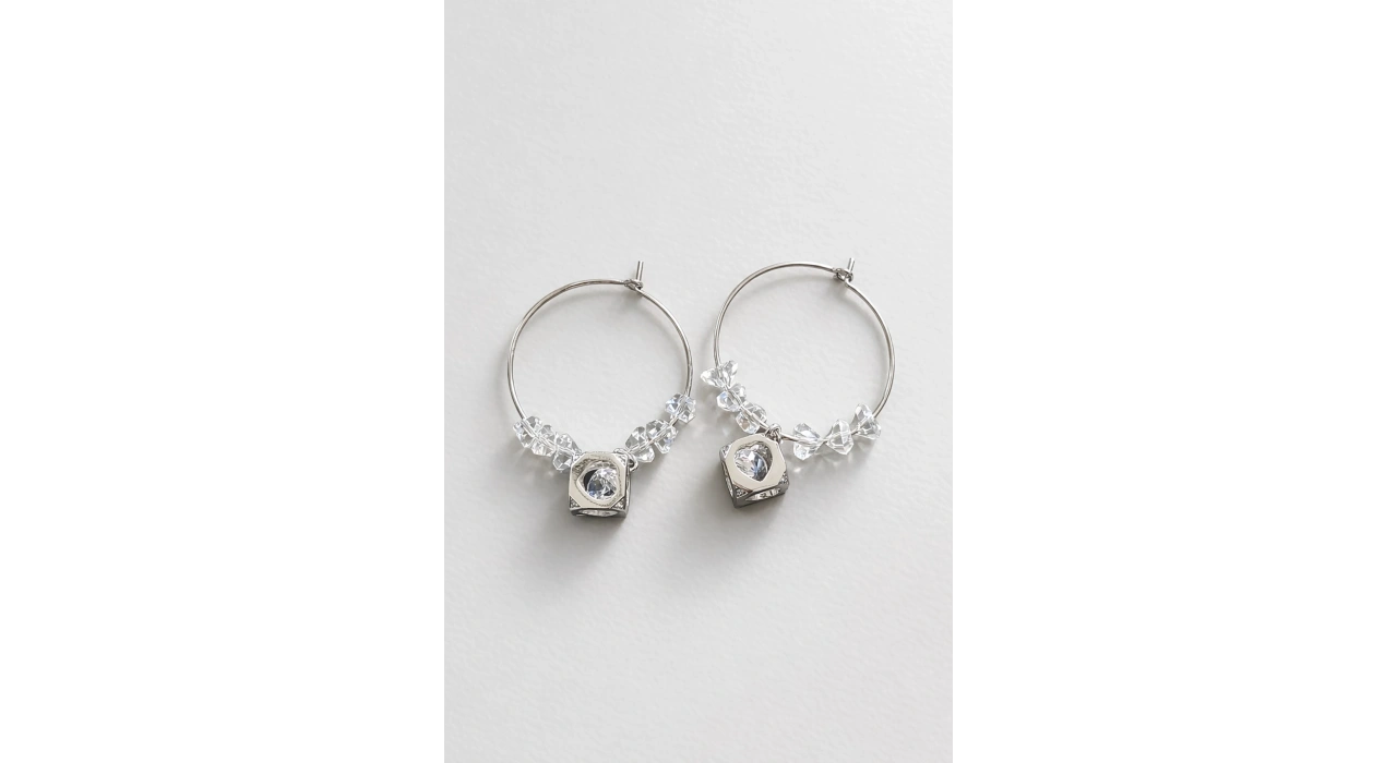 Gümüş Renk Çelik Xupıng VİP Halka Küpe