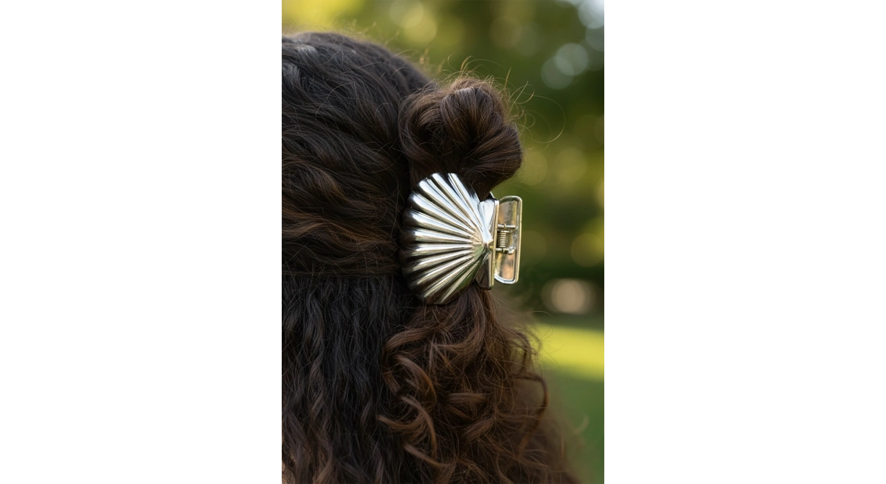 Gümüş Renk Deniz Kabuğu Figürlü Metal  Mandal Toka