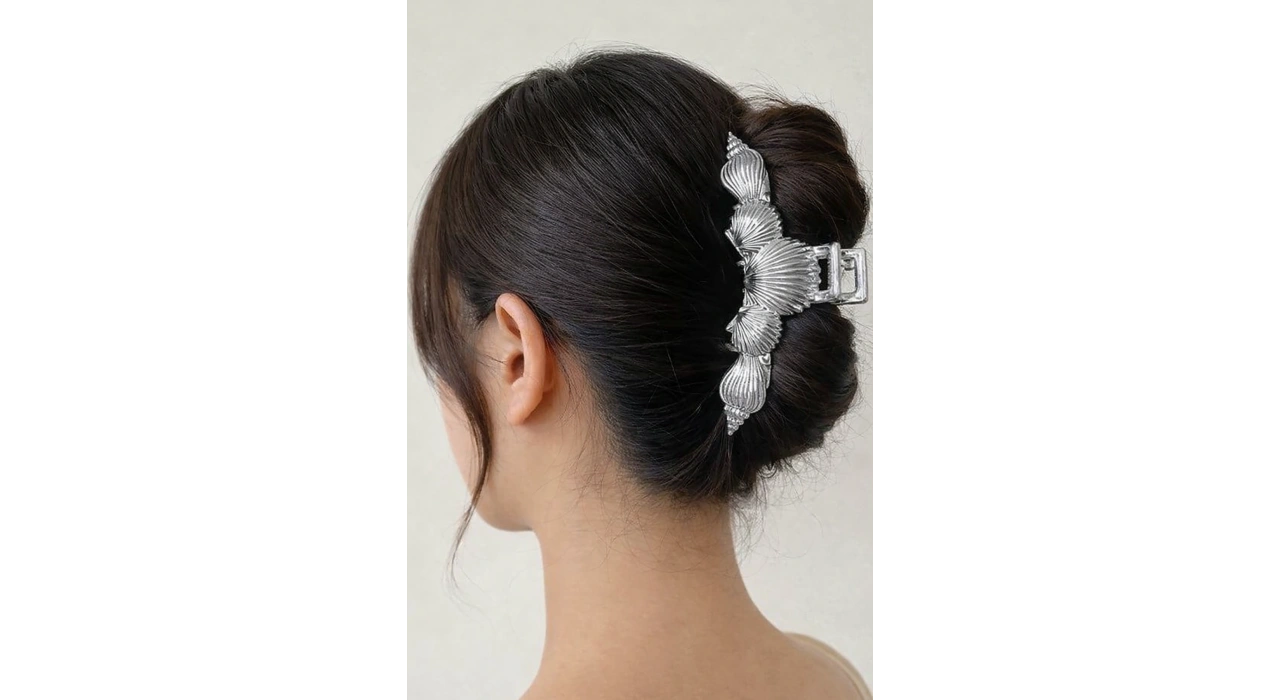 Gümüş Renk Deniz Kabuğu Figürlü Metal  Mandal Toka