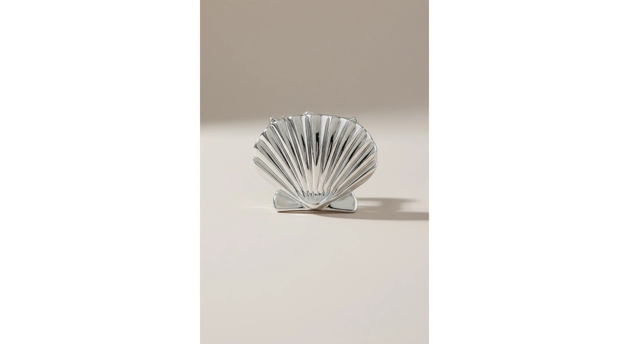 Gümüş Renk Deniz Kabuğu Figürlü Metal  Mandal Toka