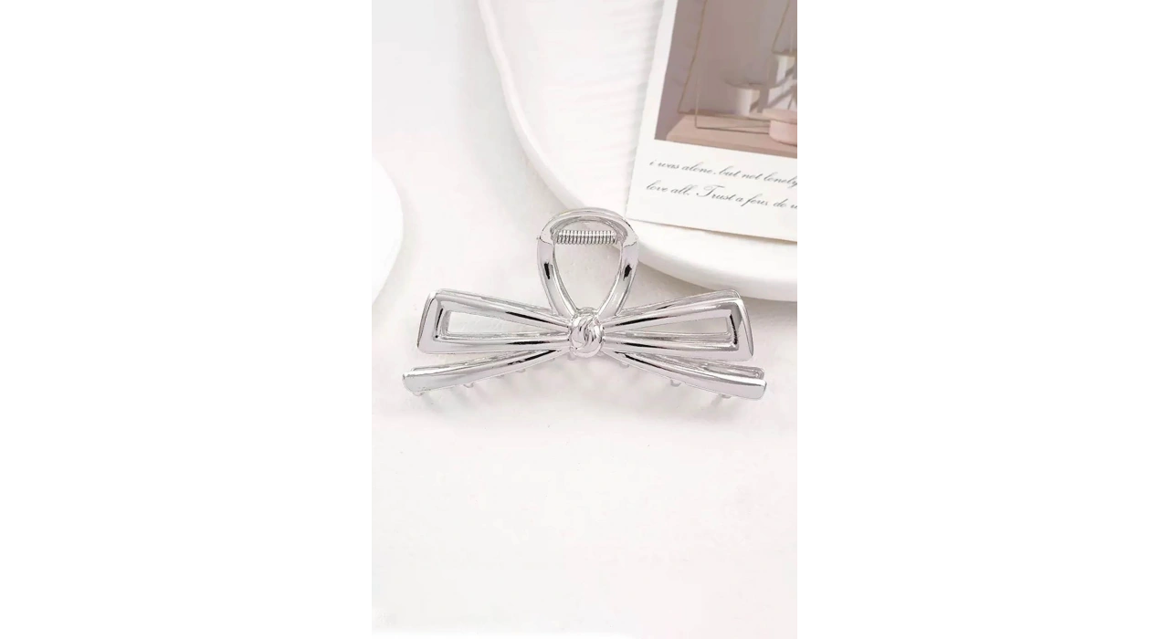 Gümüş Renk Kurdele Figürlü Metal  Mandal Toka