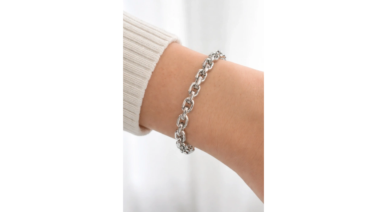 Gümüş Renk Metal Kelepçe Bileklik