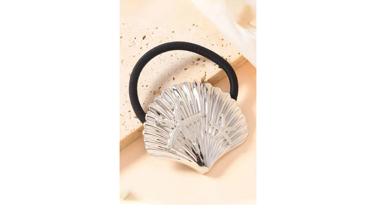 Gümüş Renk Metal Midye Figürlü  Toka